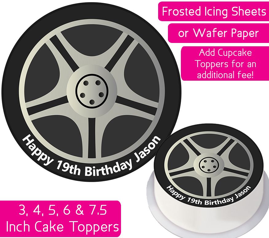 Car Wheel Personalised Cake Topper