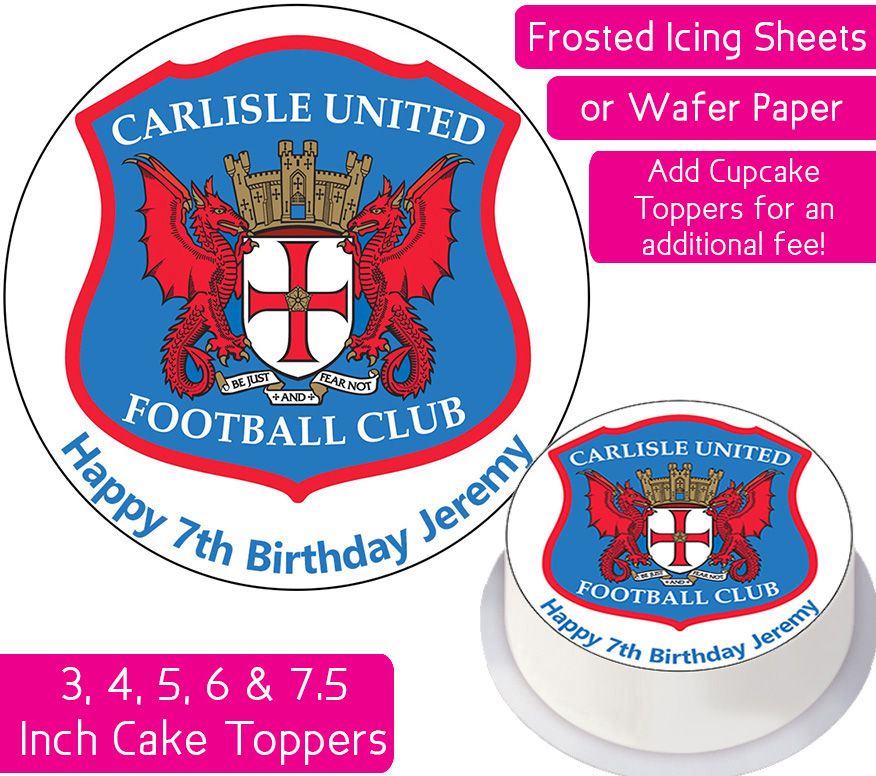 Carlisle United Football Personalised Cake Topper