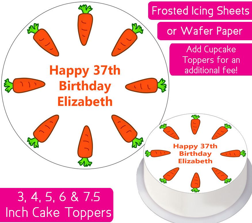 Carrot Cake Personalised Cake Topper