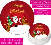 Christmas Santa Reindeer Personalised Cake Topper