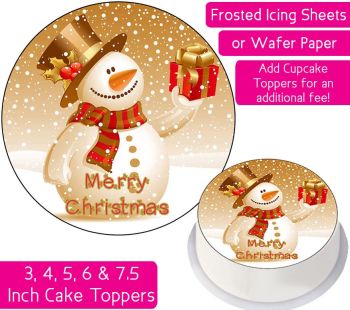 Christmas Snowman Personalised Cake Topper