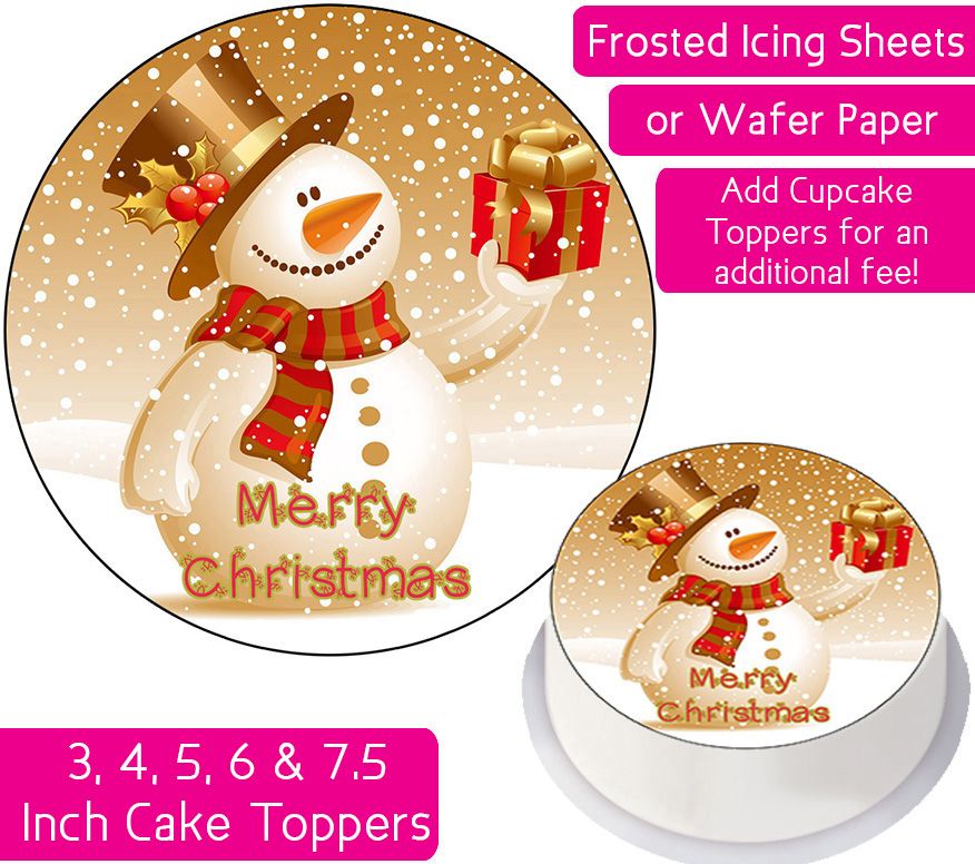 Christmas Snowman Personalised Cake Topper