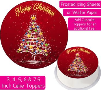 Christmas Star Tree Personalised Cake Topper