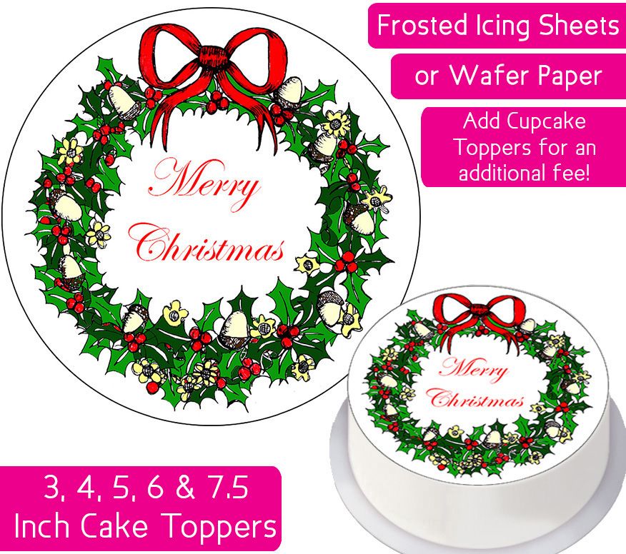Personalised Merry Christmas Cake Topper - Yumbles.com