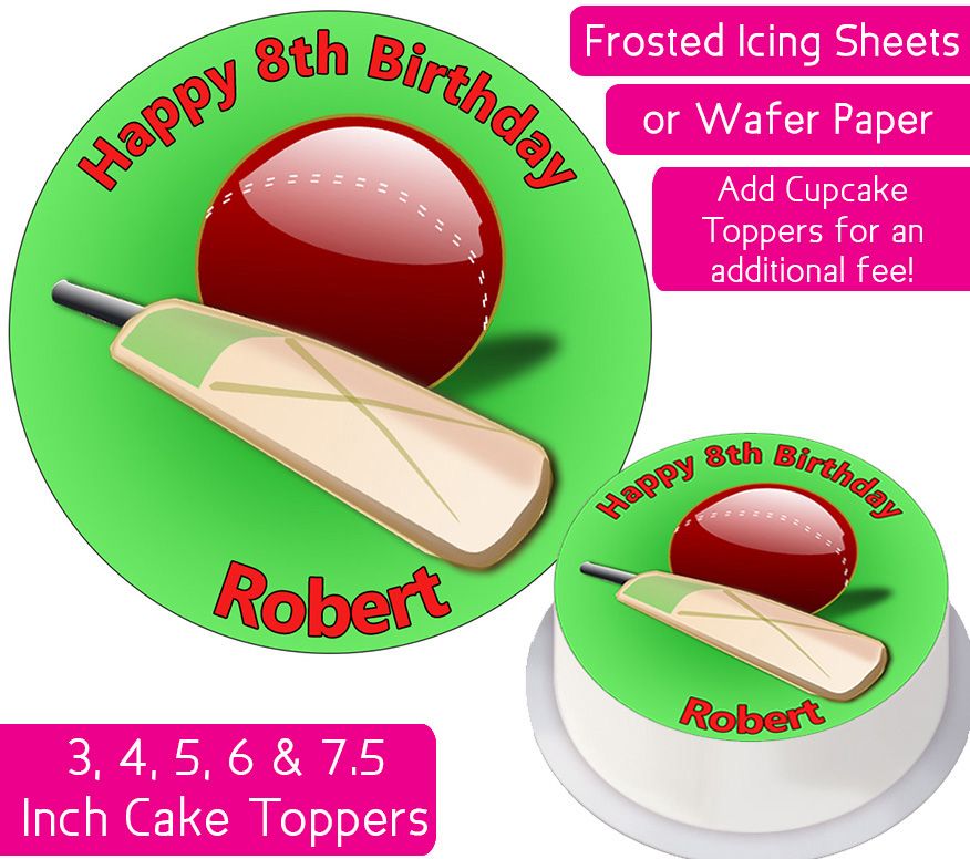 Cricket Personalised Cake Topper