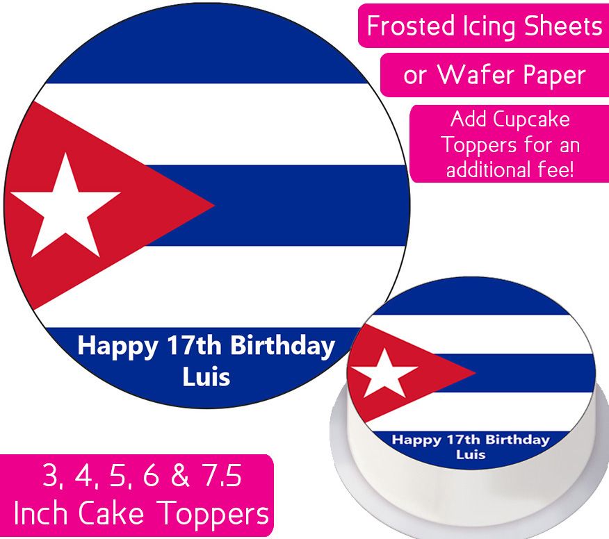 Cuba Flag Personalised Cake Topper