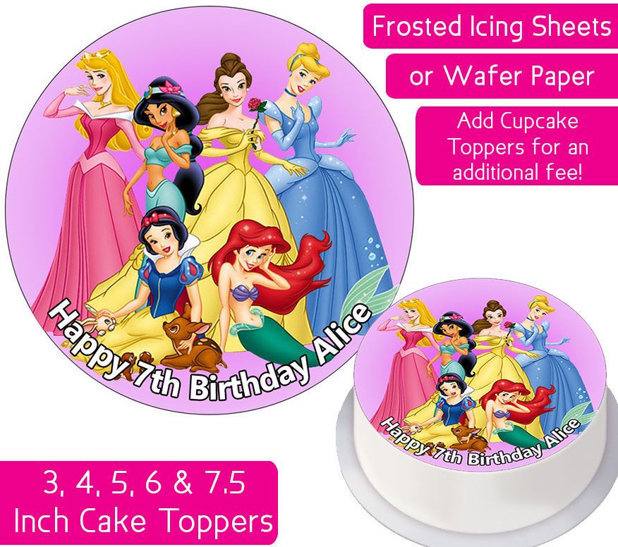 Disney Princesses Personalised Cake Topper