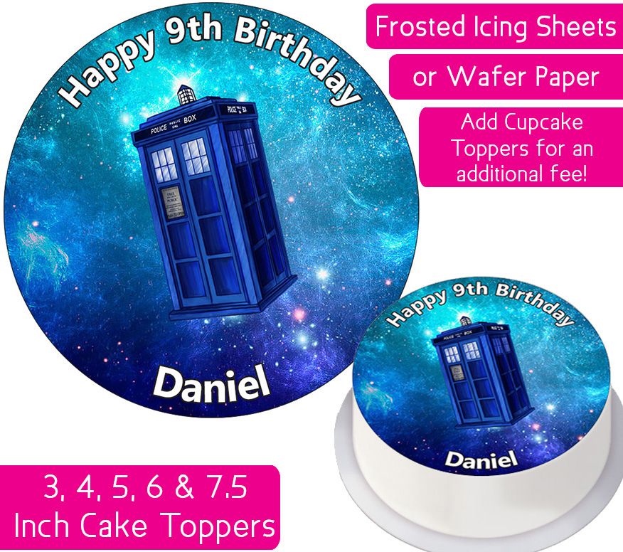 Doctor Who Tardis Personalised Cake Topper