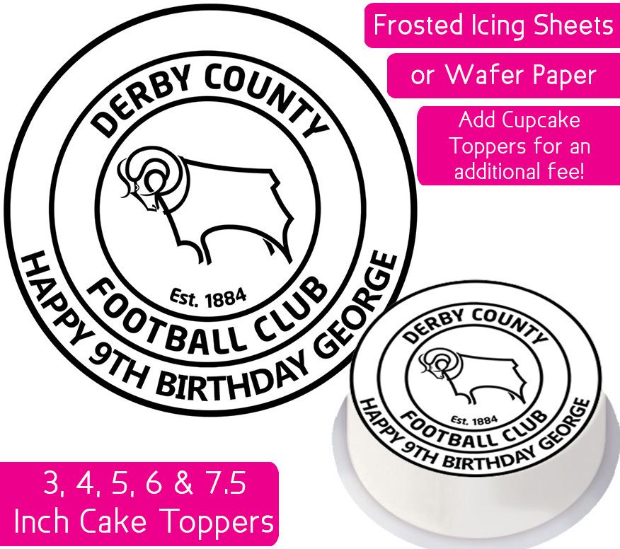 Derby County Football Personalised Cake Topper