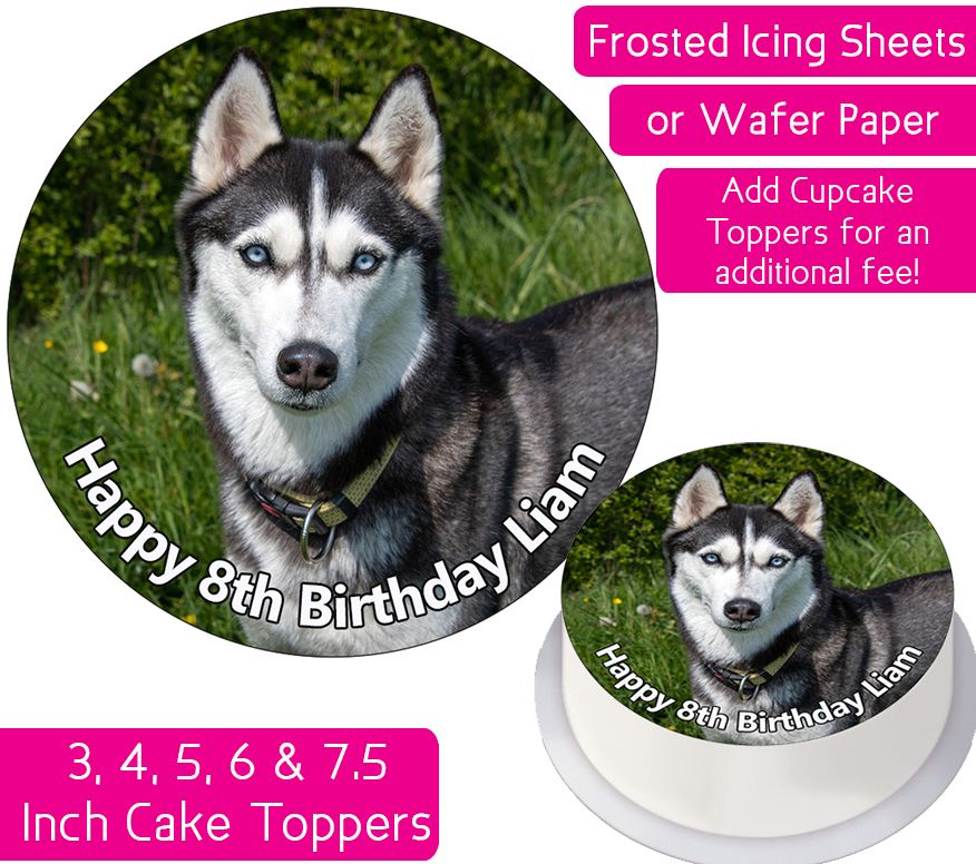 Dog Husky Personalised Cake Topper