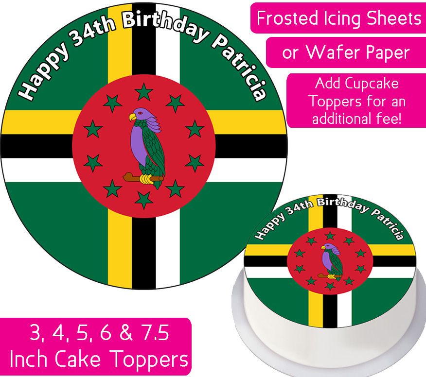 Dominica Flag Personalised Cake Topper