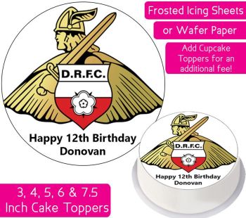 Doncaster Rovers Football Personalised Cake Topper