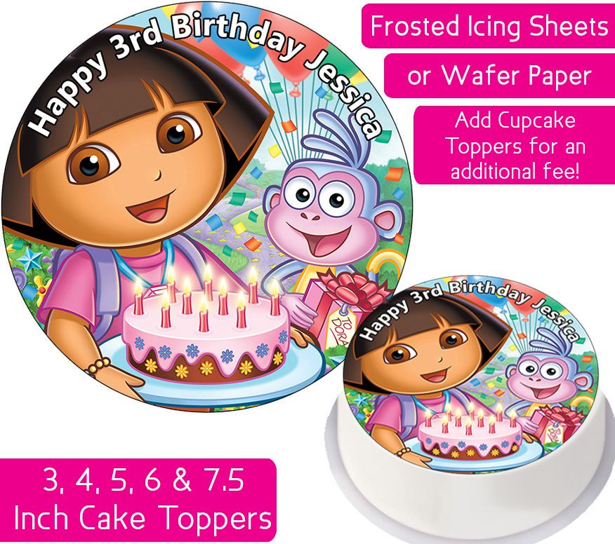Dora The Explorer Personalised Cake Topper