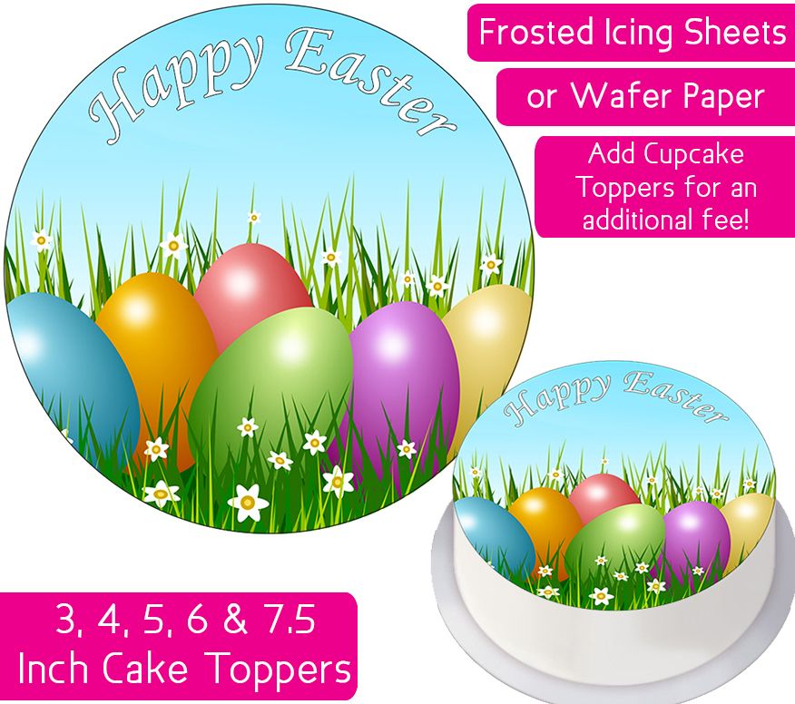 Easter Eggs Field Personalised Cake Topper
