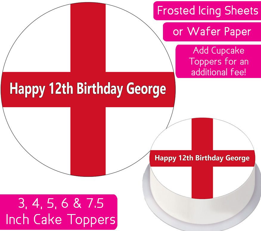 England Flag Personalised Cake Topper