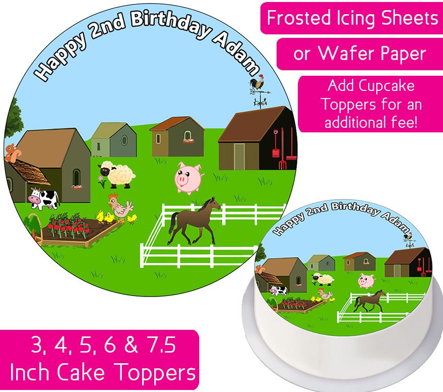 Farm Animals Personalised Cake Topper