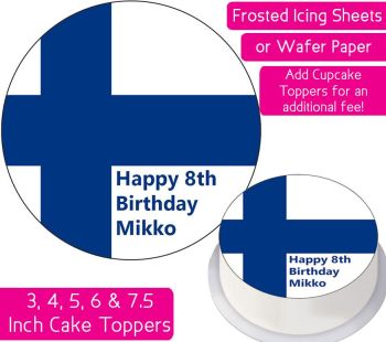Finland Flag Personalised Cake Topper