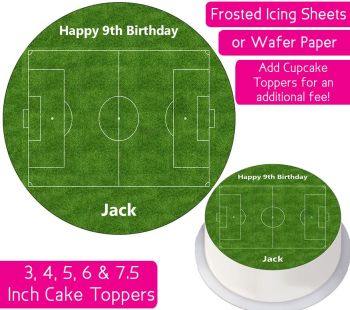 Football Pitch Personalised Cake Topper