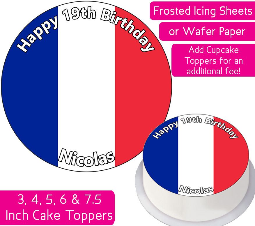 France Flag Personalised Cake Topper