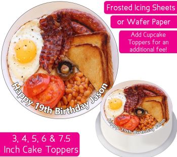 Full English Breakfast Personalised Cake Topper