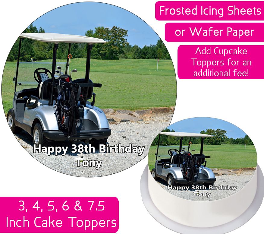 Golf Cart Personalised Cake Topper