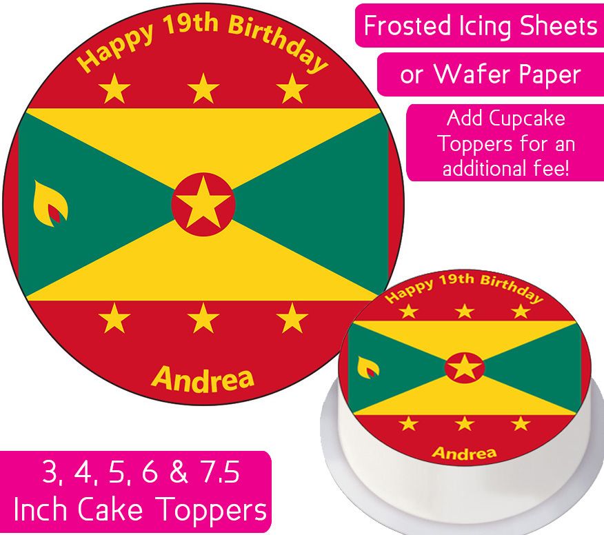 Grenada Flag Personalised Cake Topper