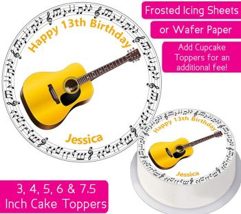 Guitar Instrument Personalised Cake Topper