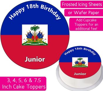 Haiti Flag Personalised Cake Topper