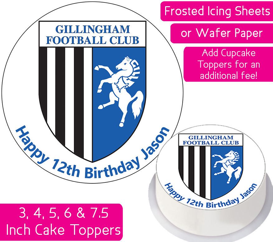 Gillingham Football Personalised Cake Topper
