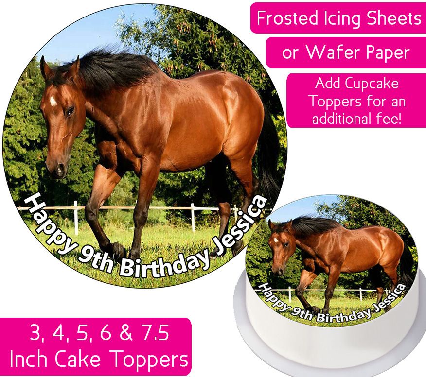 Horse Brown Personalised Cake Topper