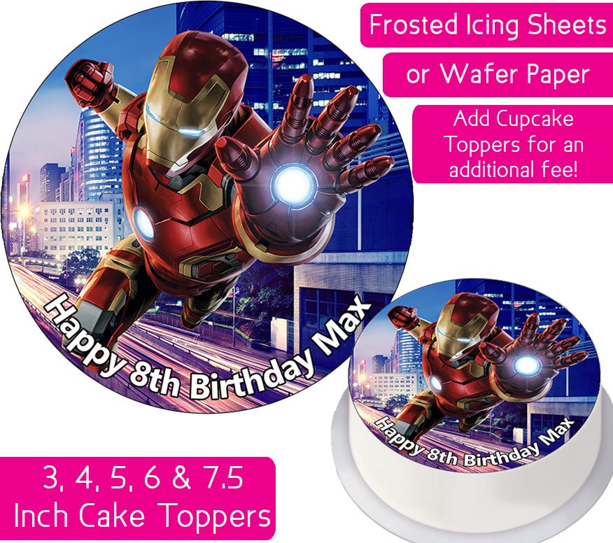 Iron Man City Avengers Personalised Cake Topper