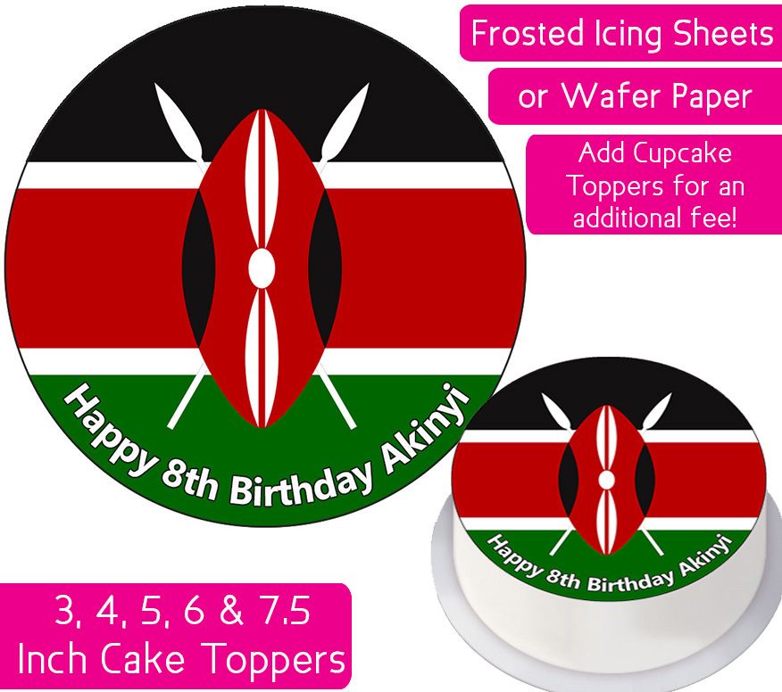 Kenya Flag Personalised Cake Topper