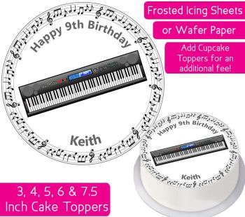 Keyboard Instrument Personalised Cake Topper