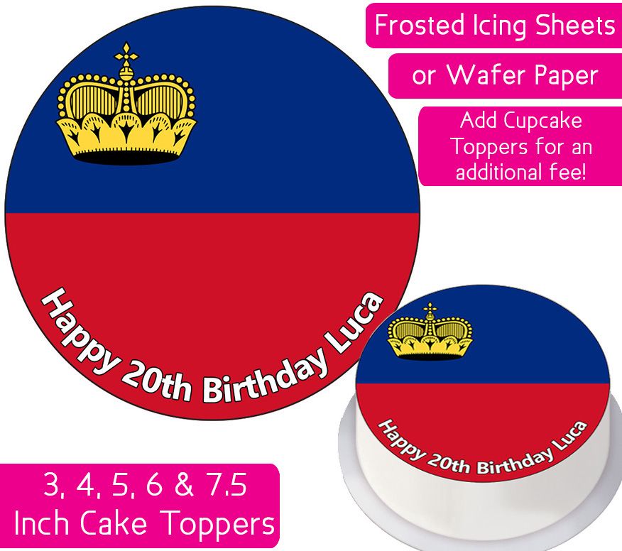 Liechtenstein Flag Personalised Cake Topper