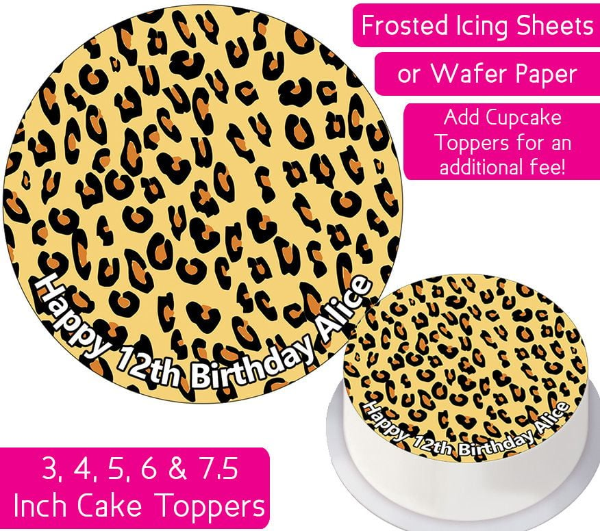 Leopard Print Personalised Cake Topper