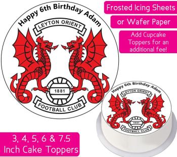 Leyton Orient Football Personalised Cake Topper