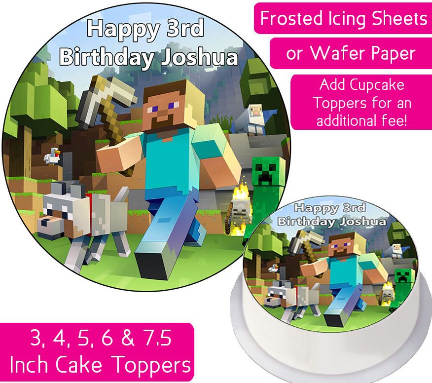 Minecraft Gang Personalised Cake Topper