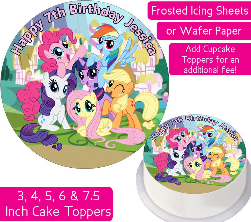MLP My Little Pony Personalsed Cake Topper