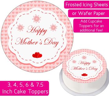 Mother's Day Hearts Personalised Cake Topper