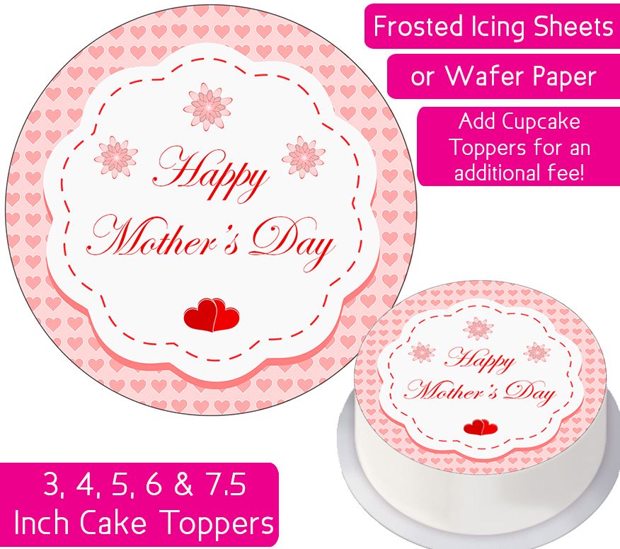 Mother's Day Hearts Personalised Cake Topper