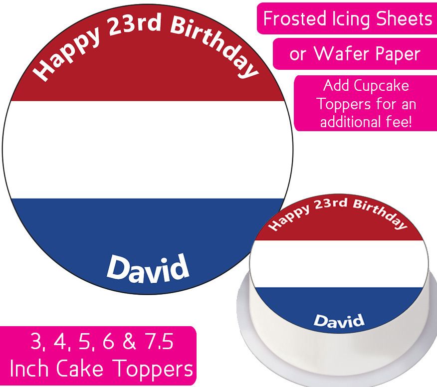 Netherlands Flag Personalised Cake Topper