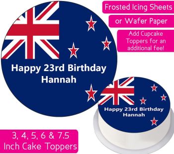 New Zealand Flag Personalised Cake Topper