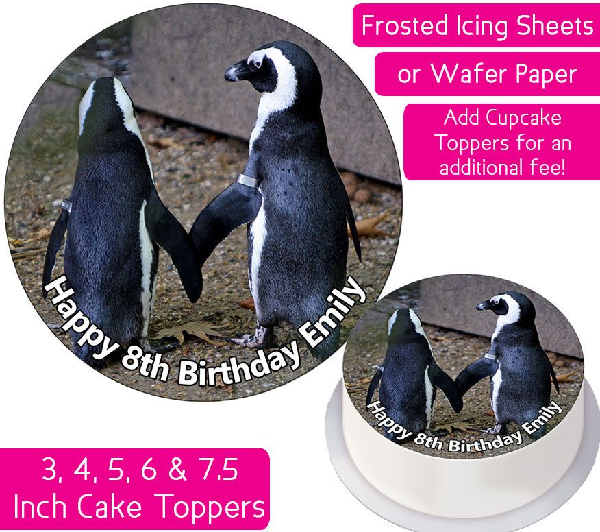 Penguins Personalised Cake Topper