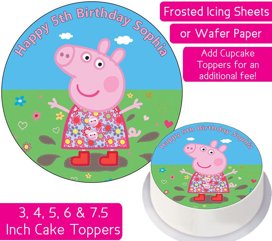 Peppa Pig Solo Personalised Cake Topper