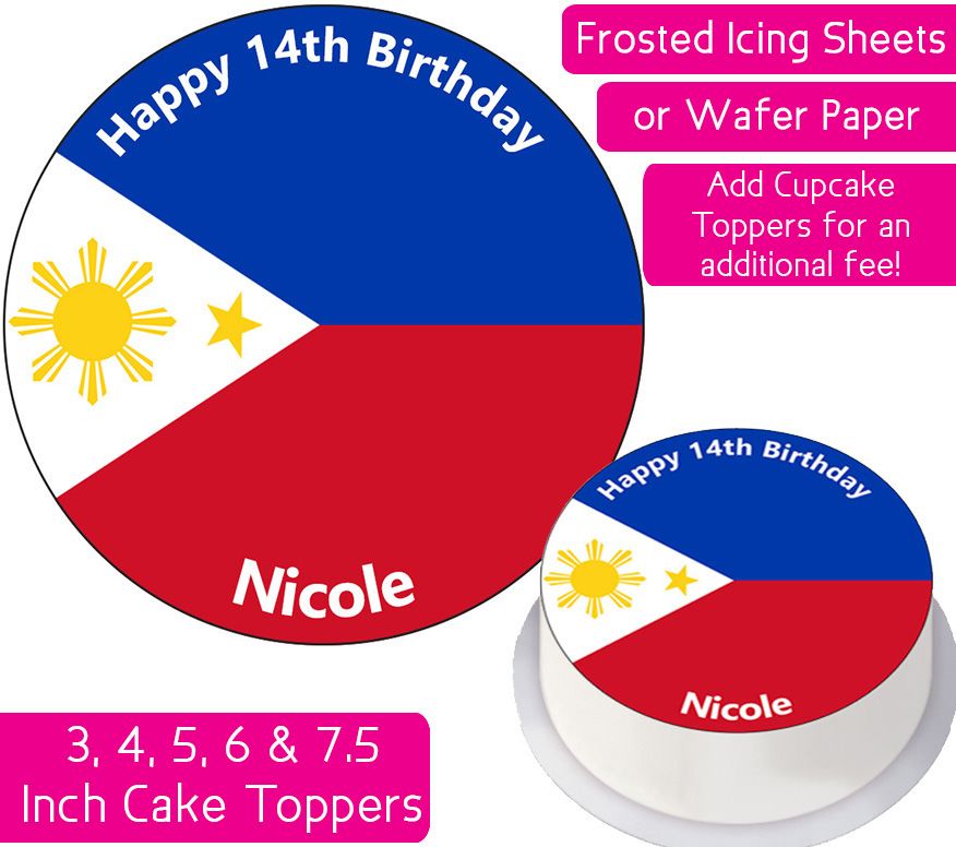 Philippines Flag Personalised Cake Topper