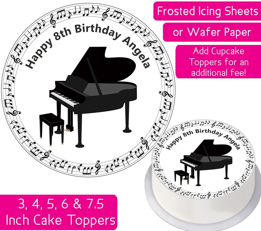 Piano Instrument Personalised Cake Topper