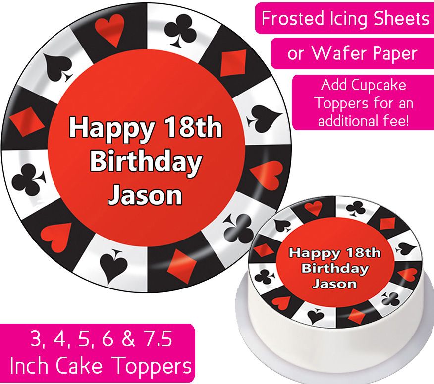 Poker Chip Personalised Cake Topper