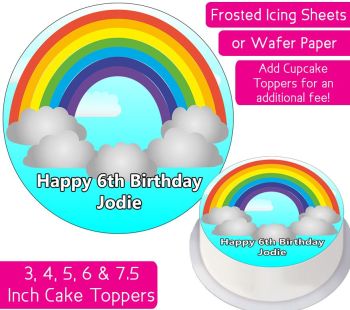 Rainbow Personalised Cake Topper