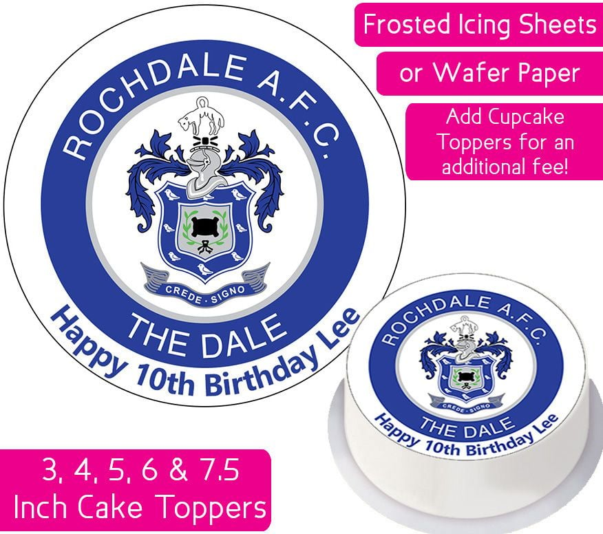Rochdale AFC Football Personalised Cake Topper