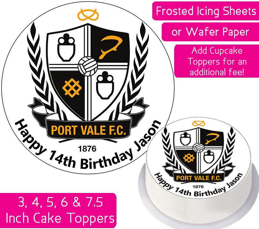 Port Vale Football Personalised Cake Topper